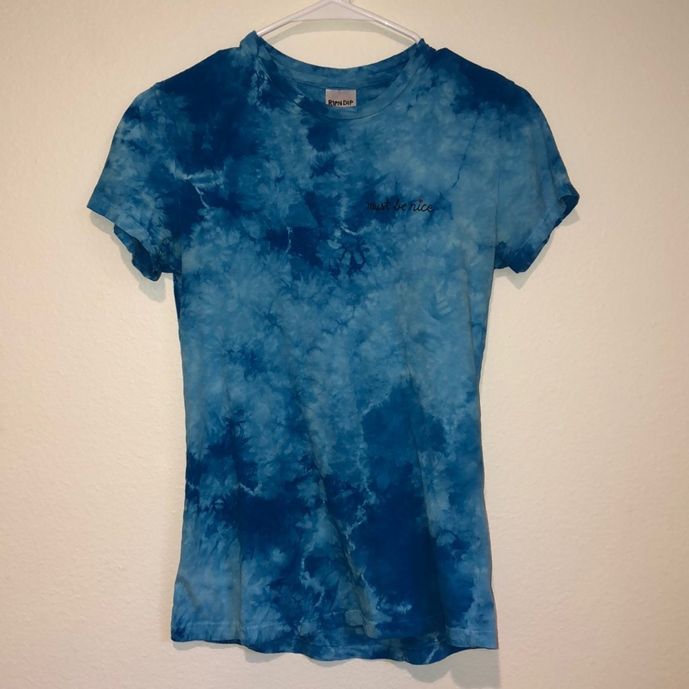 blue tie dye ripndip shirt